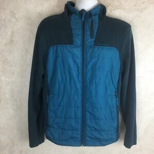 Decathlon Blue Puff Front, Knit Zip-up Hoodie, Women's Size L